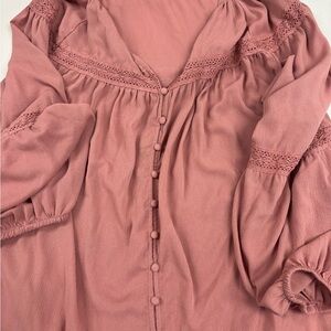 TORRID FESTI Women's Pink Lace-Trimmed Blouse Size 3